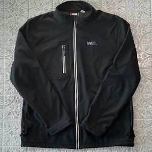 Men's Black Zippered Windbreaker Jacket Waste Management Embroidered Size Large